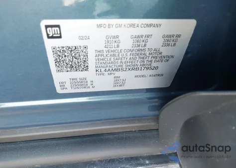 2024 Buick Encore Gx Preferred Fwd z USA, uszkodzony, nr VIN KL4AMBS2XRB179520